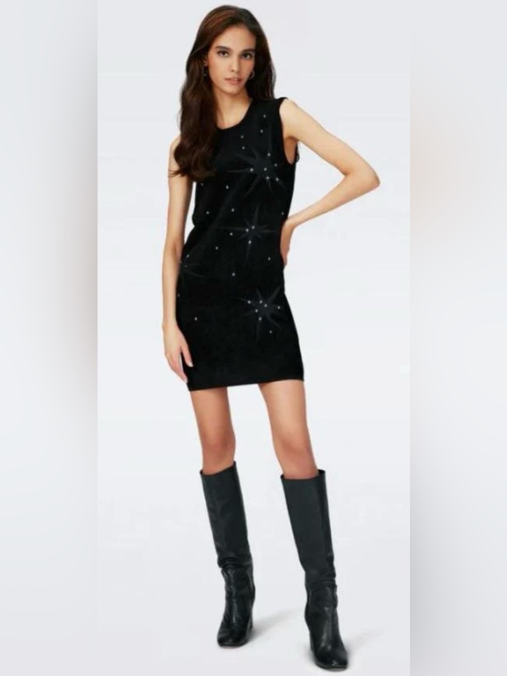NWT Diane Von Furstenberg Claudina Magic Stars Knit Sweater Dress XL